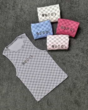 کراپ دخترانه گوچی (طوسی)