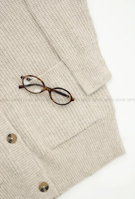 ژاکت بافت جلو دکمه کد1004527