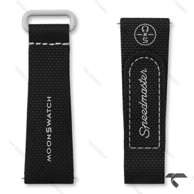 بند رابر امگا سواچ ماموریت به ماه مشکی طوسی Swatch-Strap-10726-U