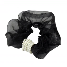 کش مو زنانه مدل ارگانزا مرواریدی کد G_Lnd_294