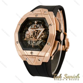 ساعت هابلوت کهکشانی مردانه مستطیلی رزگلد Hublot-5365-G