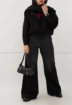 بامبر جلو زیپ جیر پیله کد1004657