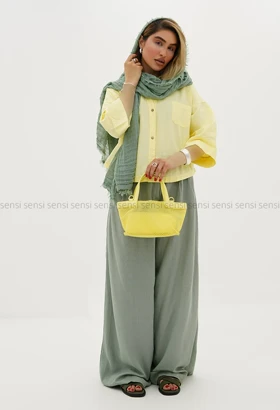 شومیز کراپ لینن یقه هفت کد1005629