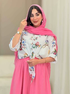 شومیز گره‌ای طرح گل