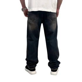 شلوار جین بگ مردانه آبی مدل زاپ