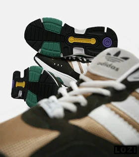 کفش کتانی مردانه یشمی قهوه ای سفید ADIDAS torsion