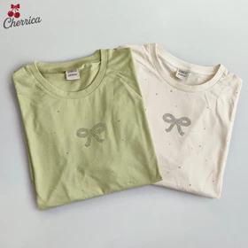 تیشرت باکسی پاپیون نگینی