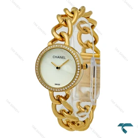 شنل دورنگین زنانه طلایی صفحه سفید Chanel-7960-L