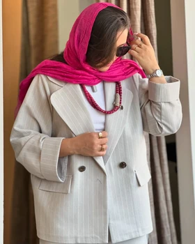 کت و شلوار سوزن دوزی طرح‌دار کشی