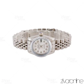 ساعت رولکس دیت جاست زنانه تمام نقره ای 105008