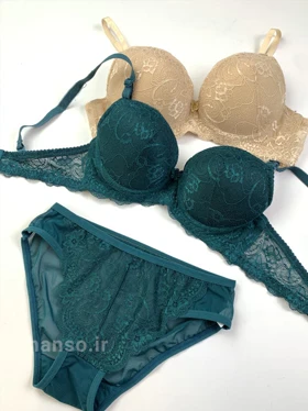 ست شورت و سوتین کاپ‌دار اسفنجی فنردار کد 5205 (8 رنگ)
