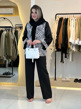 کت ژاکارد آستین پوست زبرا 120501