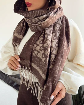 شال وارداتی قهوه ای میکس کد 400