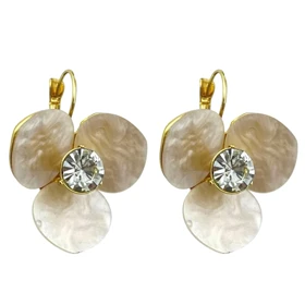 گوشواره زنانه طرح گل با نگین درخشان