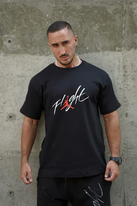 تیشرت جردن FLIGHT مشکی نخ پنبه