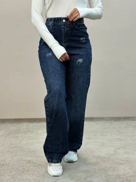 شلوار نیم بگ جین آبی سنگشور ام کی