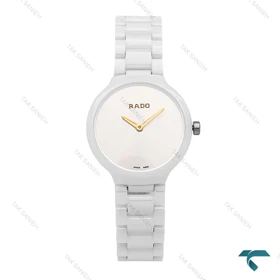 ساعت رادو زنانه سفید سرامیکی عقربه طلایی Rado-6347-L
