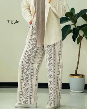 شلوار طرحدار لینن