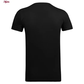 تیشرت آستین کوتاه مردانه مدل نخ پنبه آستین پاکتی رنگ مشکی ماییلدا کد 5294