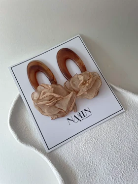 گوشواره چوب پارچه پاییزی