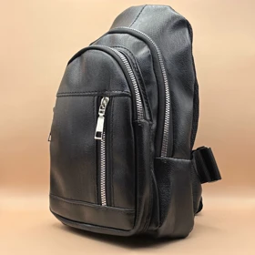 بادی بگ چرم مشکی مدل ساده مات