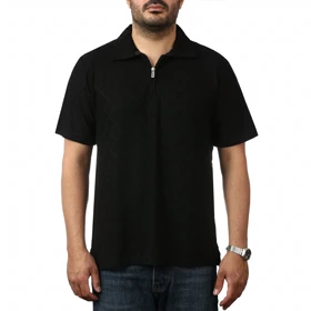 پولوشرت آستین کوتاه نیم زیپ مردانه تن کوک مدل 151456