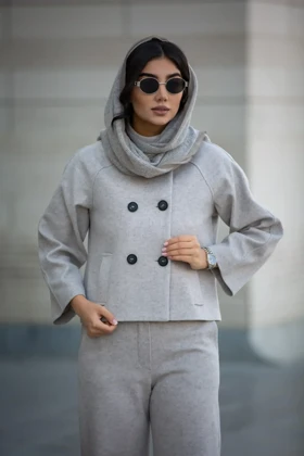 پالتو کراپ کت یقه قیفی