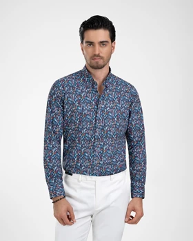 ام کی کالکشن پیراهن آستین بلند mk-22862-navy-blue