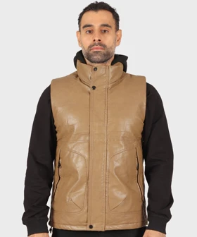 پافر مردانه چرم کلاه مشکی 2533