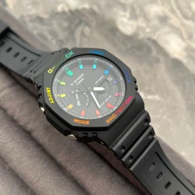 ساعت مچی جیشاک 2100 رنگین کمانی بند رابر مشکی