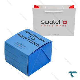 جعبه ساعت اورجینال امگا سواچ ماموریت به نپتون آبی Swatch-Box-7799-U