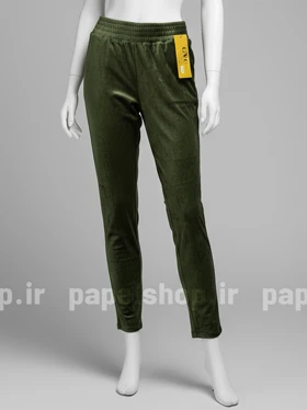 شلوار مخمل ساده کمرکش