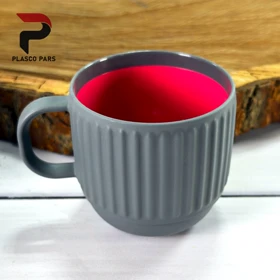 لیوان دو رنگ هاشوردار 2 زیبا