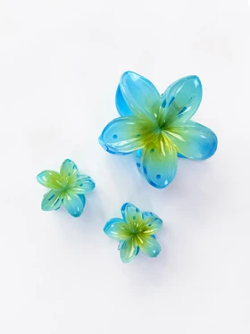 کلیپس مو طرح گل پلومریا Polomeria بسته 3 عددی