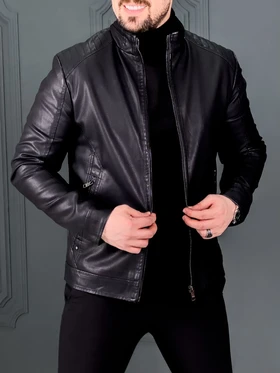 کت چرم 6308 مشکی