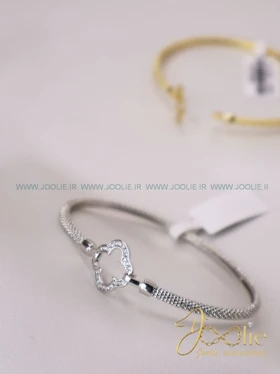 دستبند زنانه طرح طلا ون کلیف نگین‌دار کد B2158 (سیلور)