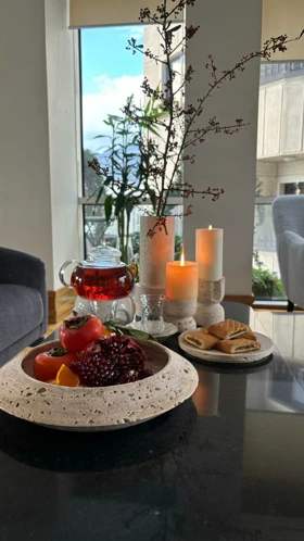 ظرف سفینه تراورتن کرم قطر 15 سانتی