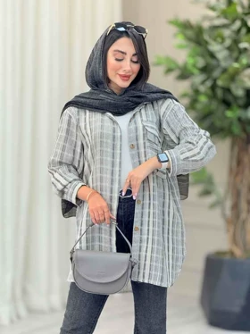 مانتو راه راه سرجیب دوبل