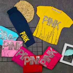 تیشرت شلوارک دخترانه PINK