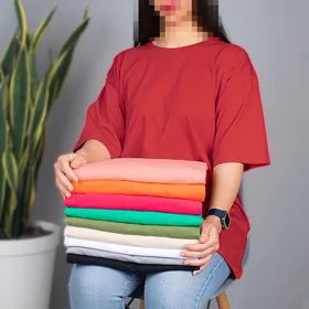 تی‌شرت لانگ مدادرنگی