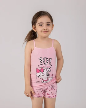 ست زیرپوش و شورت دخترانه طرح سگ خالدار سیلکا