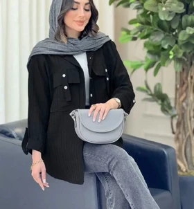 مانتو جیب صلیبی مدل فریبا | مانتو جیب صلیبی مدل فریبا کد 50245 کد 12707