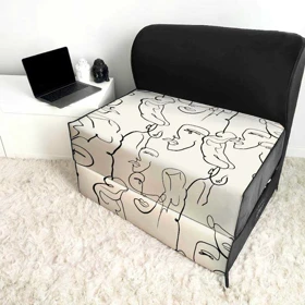 کاناپه تخت شو یک نفره نقاشی مینیمال آبستره مدل M1124