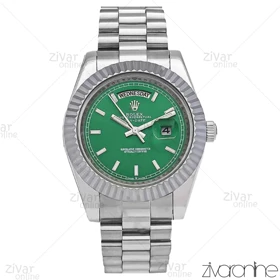 ساعت رولکس دی دیت مردانه نقره ای صفحه سبز ایندکس خطی 106632