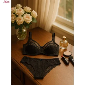 ست شورت و سوتین زنانه مدل فنردار رنگ مشکی کارنا رز کد 5431