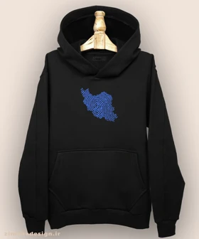 هودی مردانه و زنانه طرح نقشه ایران با اثر انگشت