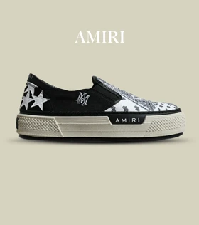 کفش اسنیکرزونس سفید مشکی Amiri Stars Vintage مدل 5985