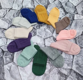 جوراب بچه گانه نیم ساق ساده کبریتی سایز 3 تا 6