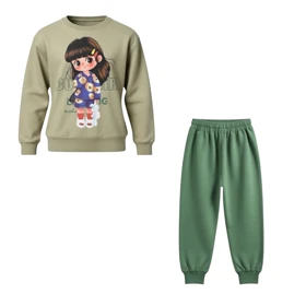 ست سویشرت و شلوار راحتی دخترانه مدل PJ1427