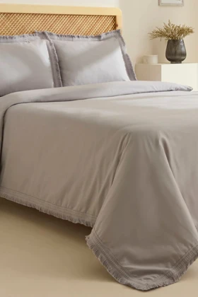 سرویس روتختی دو نفره Karaca Home مدل Helios پنبه - طوسی